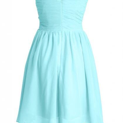 Strapless Chiffon Short Dresses with Bow Chocolate