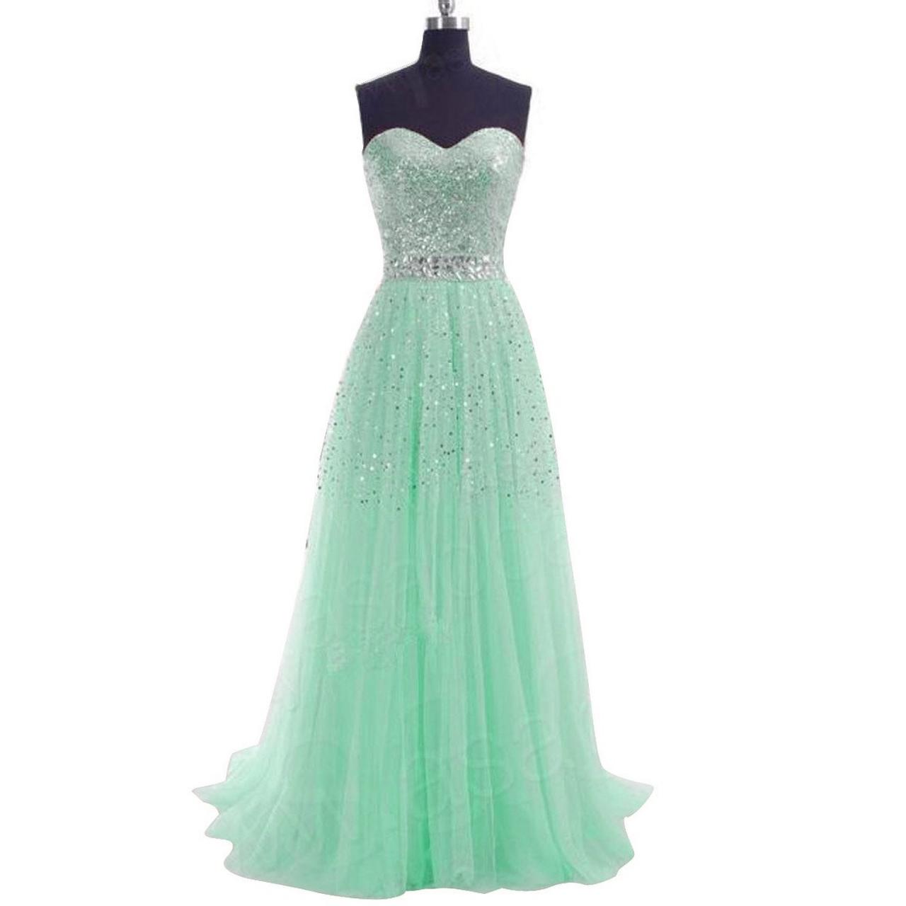 2015 Women's Long Sequins Prom Formal Evening Dress